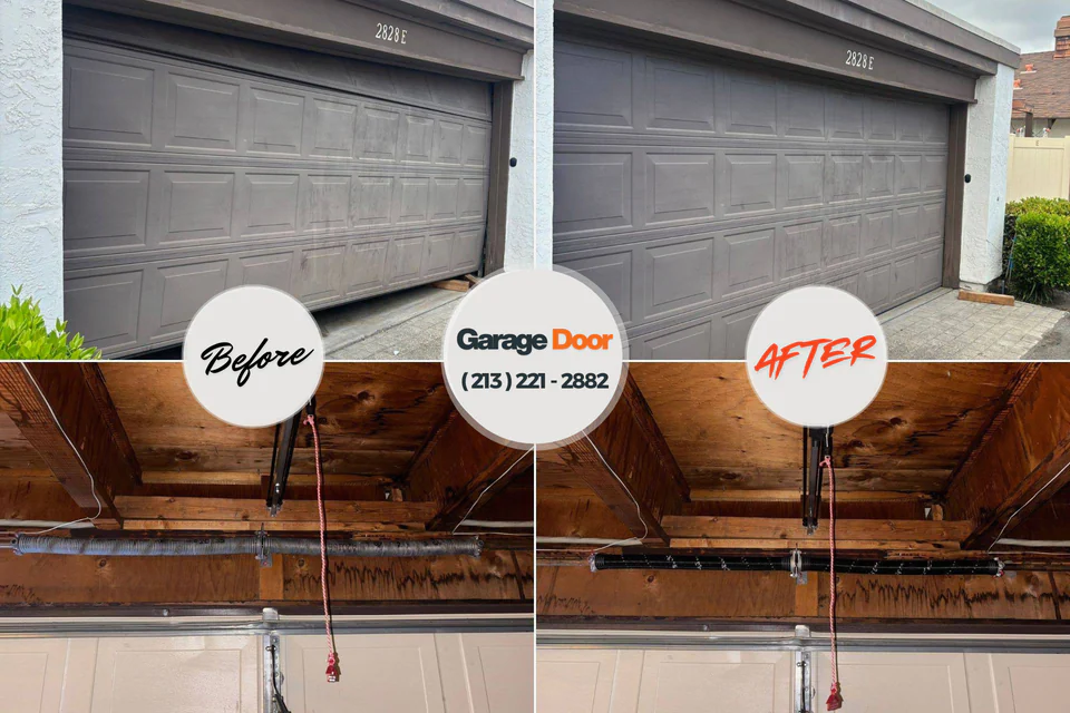 Before and after: garage door spring repair Pleasant Run, OH